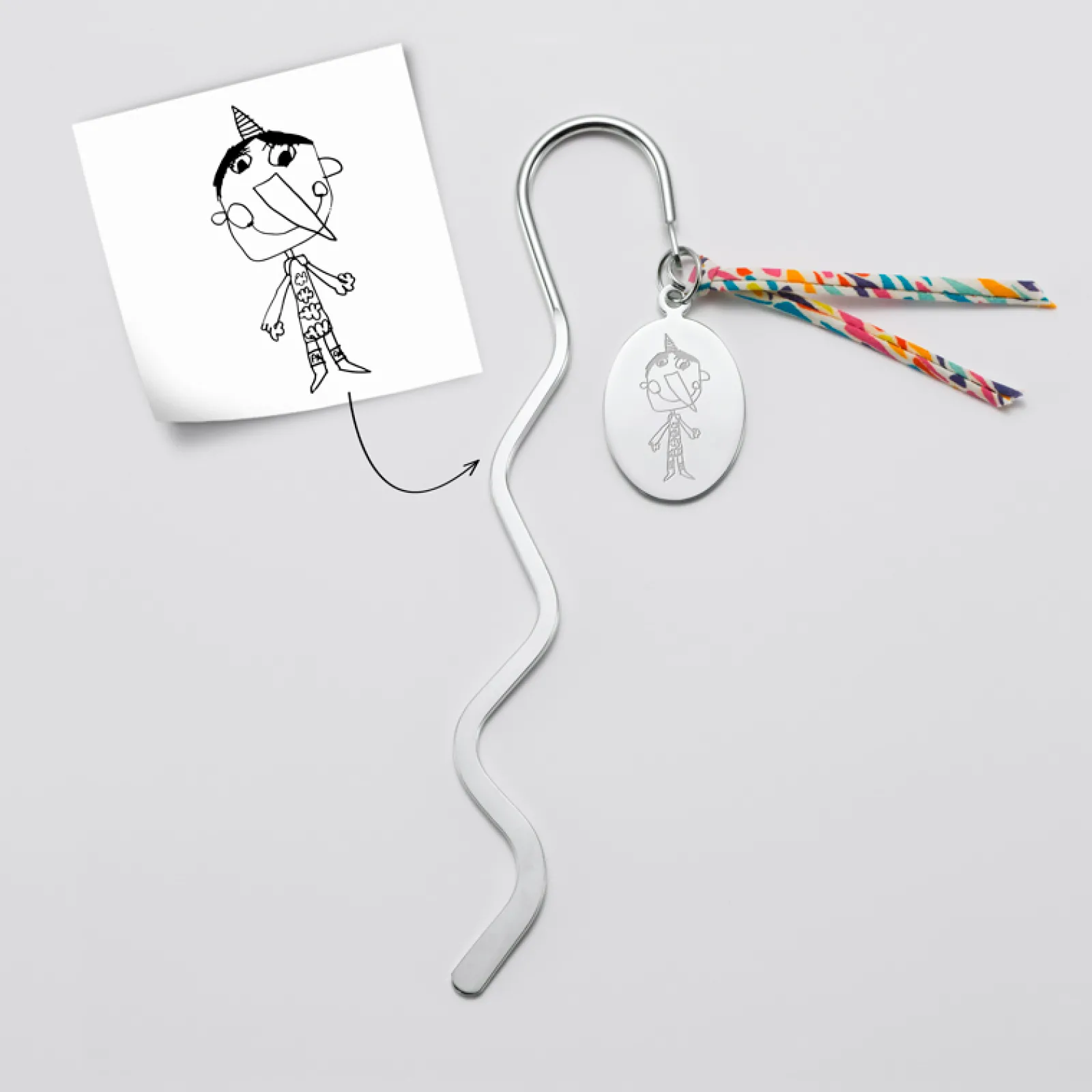 Online HappyBulle Marque page acier personnalisé médaille gravée ovale 33x25 et Liberty