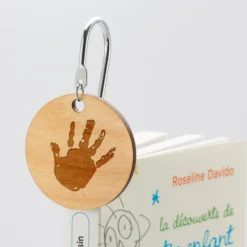 Sale HappyBulle Marque page personnalisé acier médaille gravée bois
