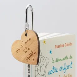 Sale HappyBulle Marque page personnalisé acier médaille gravée bois