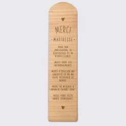 Online HappyBulle Marque page personnalisé bois gravé - Edition spéciale "Merci maîtresse"