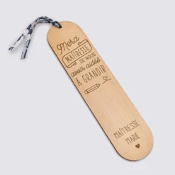 Discount HappyBulle Marque page personnalisé bois gravé avec cordon liberty - édition spéciale 