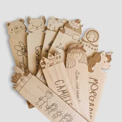 Sale HappyBulle Marque page personnalisé bois gravé