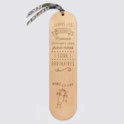 Best HappyBulle Marque page personnalisé bois gravé avec cordon liberty - édition spéciale "Grand-mère extraordinaire"