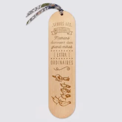 Best HappyBulle Marque page personnalisé bois gravé avec cordon liberty - édition spéciale 