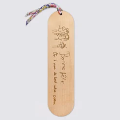 Discount HappyBulle Marque page personnalisé bois gravé avec cordon liberty
