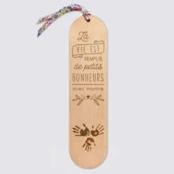 Best HappyBulle Marque page personnalisé bois gravé avec cordon liberty - édition spéciale 