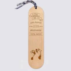 HappyBulle Marque page personnalisé bois gravé avec cordon liberty - édition spéciale 