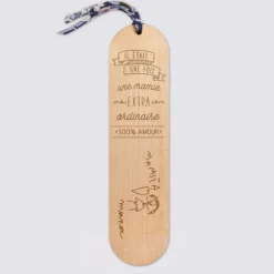 HappyBulle Marque page personnalisé bois gravé avec cordon liberty - édition spéciale 