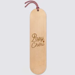HappyBulle Marque page personnalisé bois gravé avec cordon marin tressé