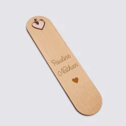 Hot HappyBulle Marque page personnalisé bois gravé avec breloque coeur acrylique miroir Bambou