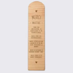 Sale HappyBulle Marque page personnalisé bois gravé - Edition spéciale "Merci maître"