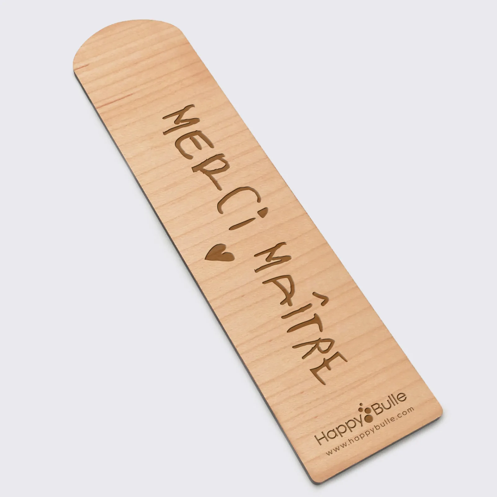Sale HappyBulle Marque page personnalisé bois gravé - Edition spéciale "Merci maître"
