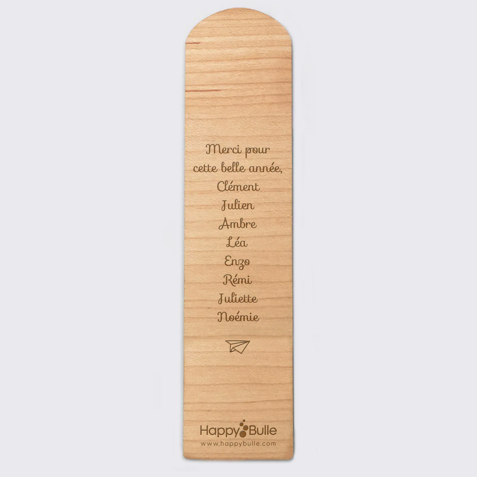 Sale HappyBulle Marque page personnalisé bois gravé - Edition spéciale "Merci maître"