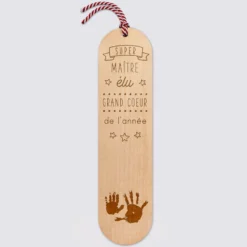 Clearance HappyBulle Marque page personnalisé bois gravé avec cordon marin - édition spéciale 