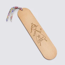 Clearance HappyBulle Marque page personnalisé bois gravé avec cordon liberty - édition spéciale "Super Maîtresse" Femme