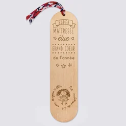 Clearance HappyBulle Marque page personnalisé bois gravé avec cordon liberty - édition spéciale 