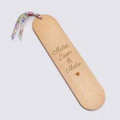 Clearance HappyBulle Marque page personnalisé bois gravé avec cordon liberty - édition spéciale 