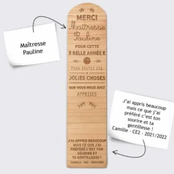 Discount HappyBulle Marque page personnalisé bois gravé "Belle année" - édition spéciale fleurie