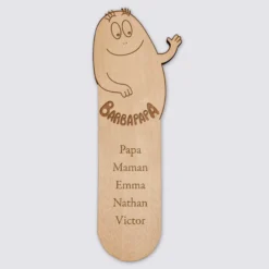 Clearance HappyBulle Marque page personnalisé bois gravé - x Barbapapa