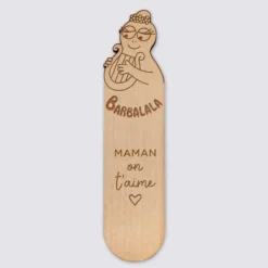 Clearance HappyBulle Marque page personnalisé bois gravé - x Barbapapa