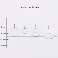 Discount HappyBulle Mini-charm anneau collection Chapitre médaille gravée argent 15 mm Argent rhodié 925