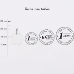Discount HappyBulle Mini-charm anneau collection Chapitre médaille gravée argent 15 mm Argent rhodié 925