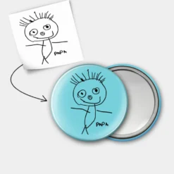 HappyBulle Miroir de poche personnalisé 56mm