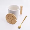 Clearance HappyBulle Mug céramique personnalisé couvercle bois gravé