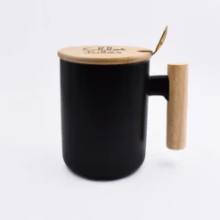 Clearance HappyBulle Mug céramique personnalisé couvercle bois gravé