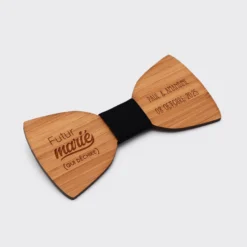 Online HappyBulle Noeud papillon EVG personnalisé gravé bois classique