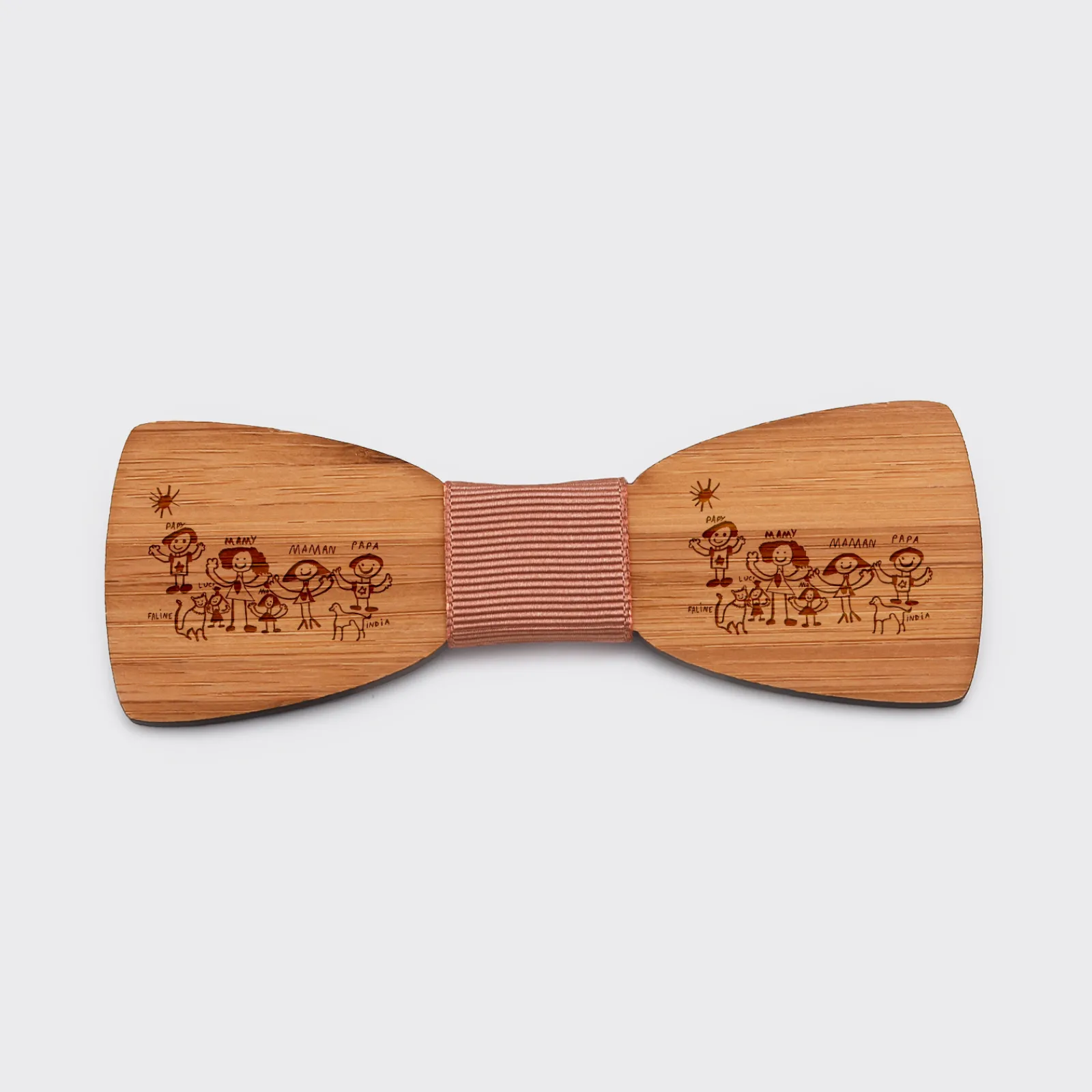 Clearance HappyBulle Noeud papillon personnalisé enfant gravé bois Slim