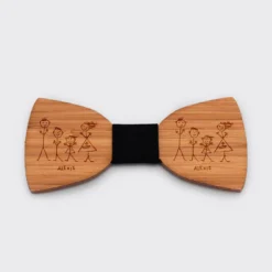 Best HappyBulle Noeud papillon personnalisé gravé bois Classique