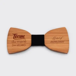 Sale HappyBulle Noeud papillon Témoin homme personnalisé gravé bois classique