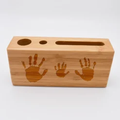 Outlet HappyBulle Organiseur de bureau personnalisé 14,6x6,5 cm bois gravé