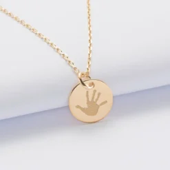 Best HappyBulle Pendentif Baptême enfant personnalisé médaille gravée plaqué or 15 mm Plaqué or 18k