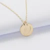 Clearance HappyBulle Pendentif Baptême enfant personnalisé médaille gravée plaqué or 15 mm - Nos petits imparfaits