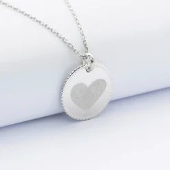 Online HappyBulle Pendentif bohème personnalisé médaille gravée argent 19 mm - Nos petits imparfaits