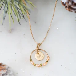 Outlet HappyBulle Pendentif cercle scintillant blanc personnalisé médaille gravée plaqué or 10 mm Plaqué or 18k