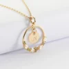 Clearance HappyBulle Pendentif cercle scintillant coloré personnalisé médaille gravée plaqué or 10 mm