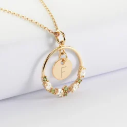 Clearance HappyBulle Pendentif cercle scintillant coloré personnalisé médaille gravée plaqué or 10 mm