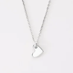 Sale HappyBulle Pendentif coeur email argent 10 mm Argent rhodié 925