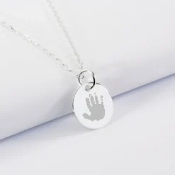 Clearance HappyBulle Pendentif Cérémonie enfant personnalisé médaille gravée argent 15 mm Argent rhodié 925