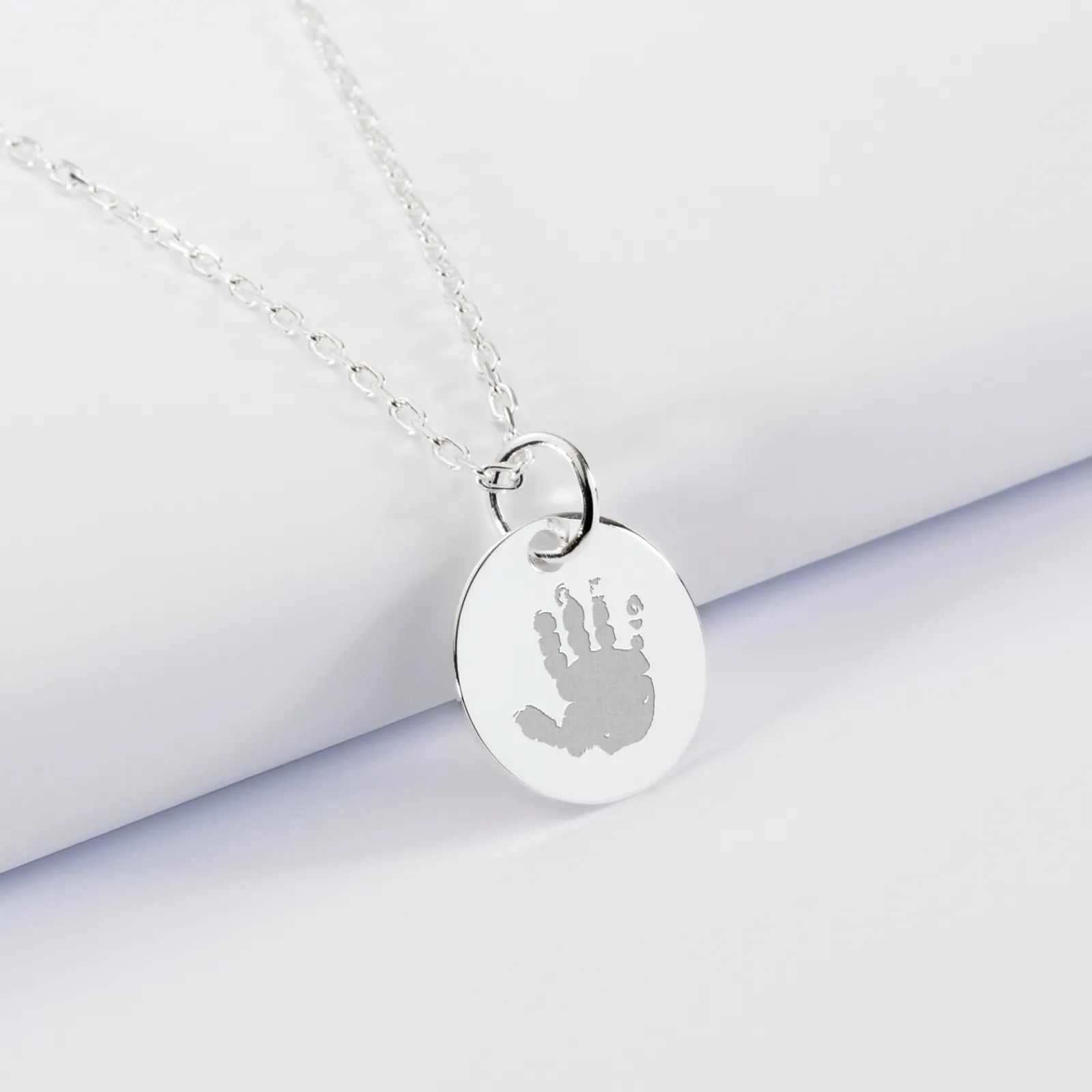 Clearance HappyBulle Pendentif Cérémonie enfant personnalisé médaille gravée argent 15 mm Argent rhodié 925