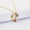 Sale HappyBulle Pendentif cœur scintillant coloré plaqué or 18x15 mm