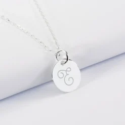 New HappyBulle Pendentif enfant calligraphie personnalisé médaille gravée argent 15 mm