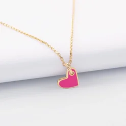 Online HappyBulle Pendentif enfant coeur email plaqué or 10 mm Plaqué or 18k