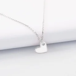Hot HappyBulle Pendentif enfant coeur email blanc argent 10 mm Argent rhodié 925