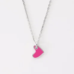 Hot HappyBulle Pendentif enfant coeur email blanc argent 10 mm Argent rhodié 925