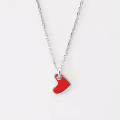 Hot HappyBulle Pendentif enfant coeur email blanc argent 10 mm Argent rhodié 925