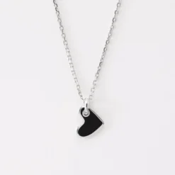 Hot HappyBulle Pendentif enfant coeur email blanc argent 10 mm Argent rhodié 925
